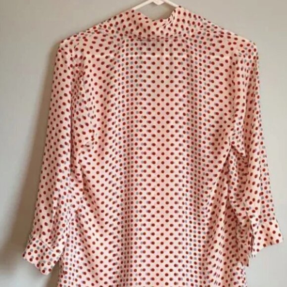 Modcloth Tie Neck Polka Dot Blouse - Picture 3 of 7